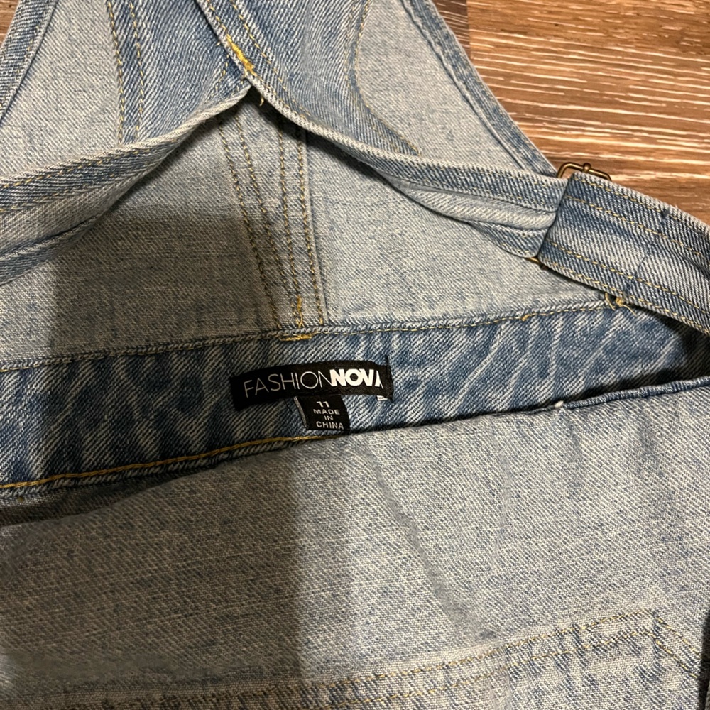 Fashion Nova Light Blue Denim Overalls - Picture 2 of 2